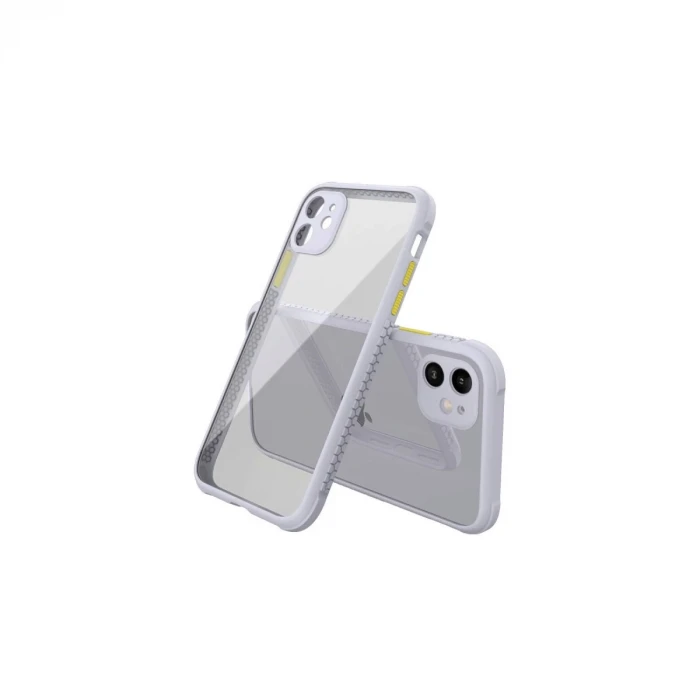 Newface Apple iPhone 12 Mini Kılıf Miami Şeffaf Silikon - Lila