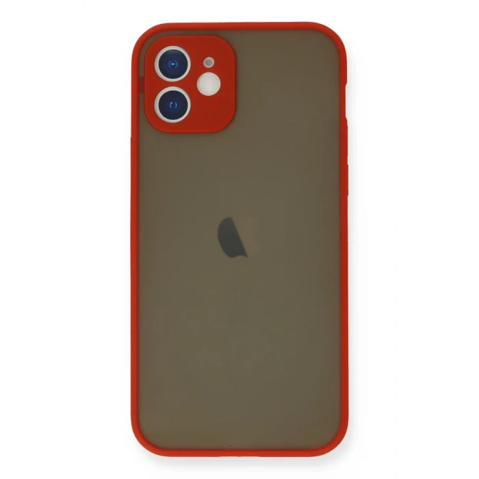 Newface Apple iPhone 12 Mini Kılıf Montreal Silikon Kapak - Kırmızı