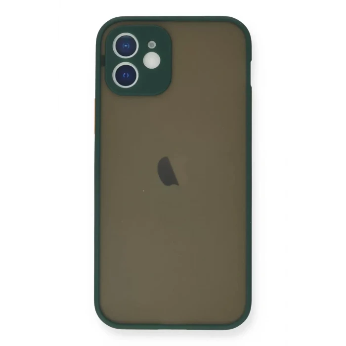 Newface Apple iPhone 12 Mini Kılıf Montreal Silikon Kapak - Yeşil