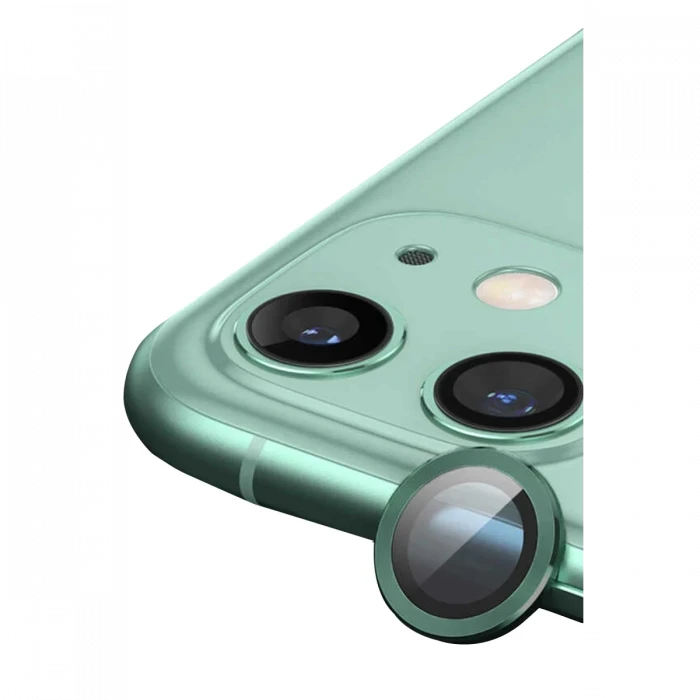 Newface Apple iPhone 12 Mini Raze Metal Kamera Lens - Yeşil