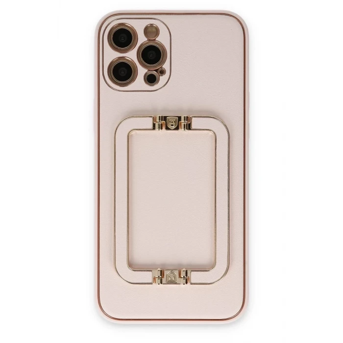 Newface Apple iPhone 12 Pro Kılıf Coco Elit Kapak - Pudra