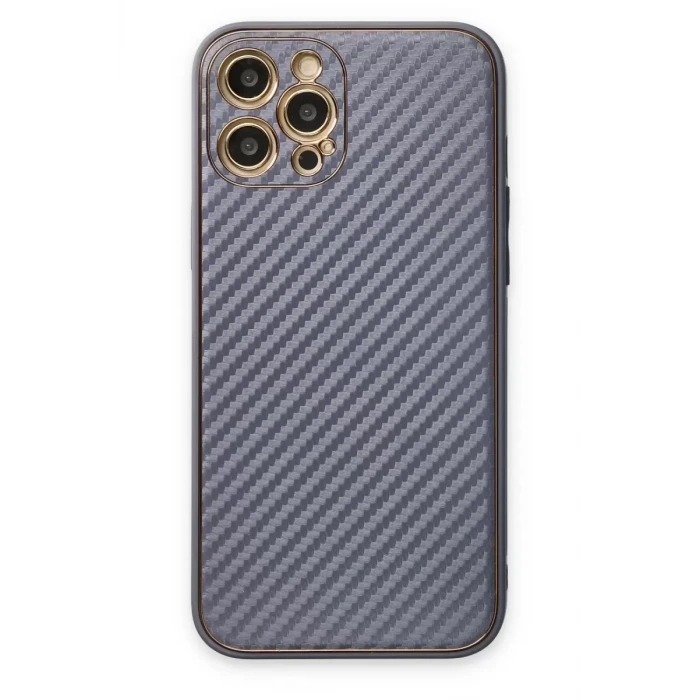 Newface Apple iPhone 12 Pro Kılıf Coco Karbon Silikon - Gri
