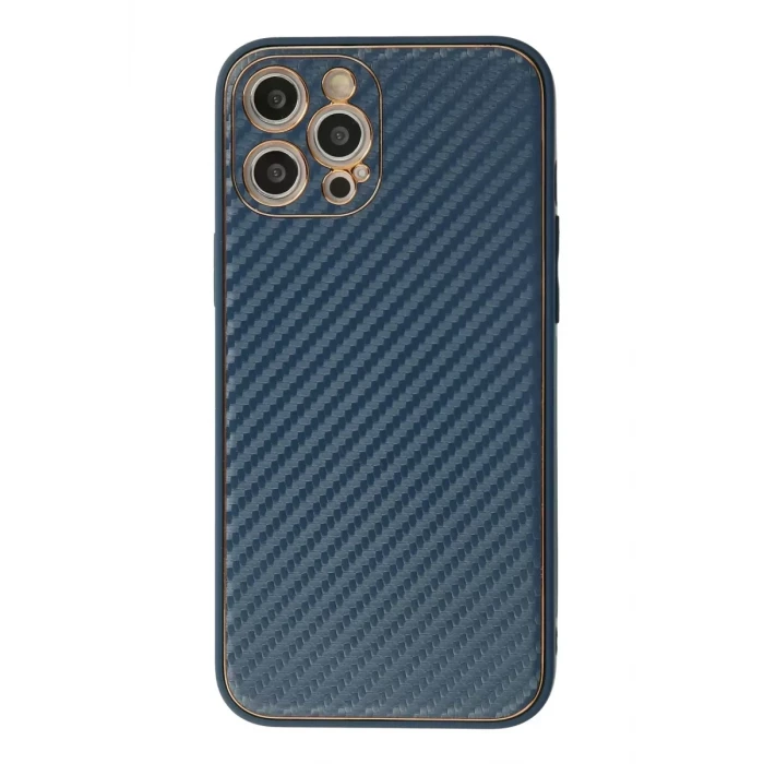 Newface Apple iPhone 12 Pro Kılıf Coco Karbon Silikon - Mavi