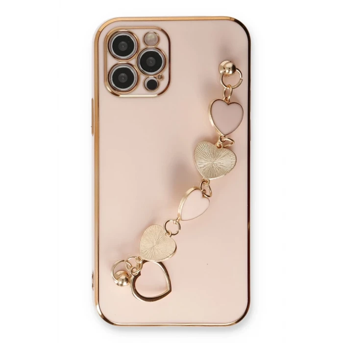 Newface Apple iPhone 12 Pro Kılıf Esila Silikon - Pudra