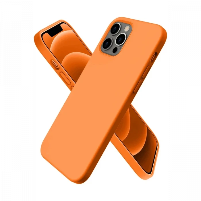 Newface Apple iPhone 12 Pro Kılıf First Silikon - Turuncu