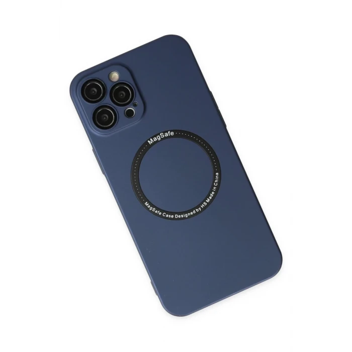Newface Apple iPhone 12 Pro Kılıf Jack Magneticsafe Lens Silikon - Lacivert