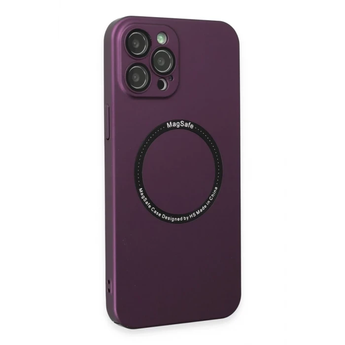 Newface Apple iPhone 12 Pro Kılıf Jack Magneticsafe Lens Silikon - Mürdüm