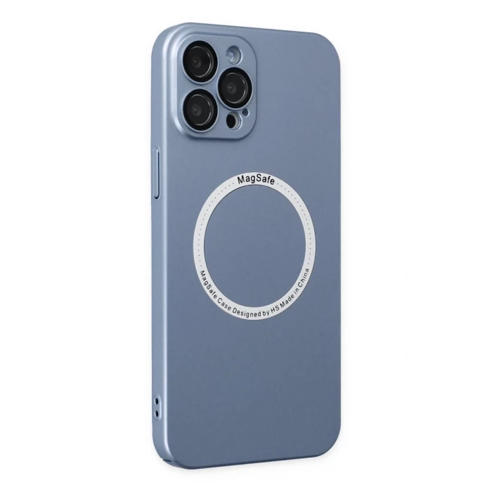 Newface Apple iPhone 12 Pro Kılıf Jack Magneticsafe Lens Silikon - Sierra Blue