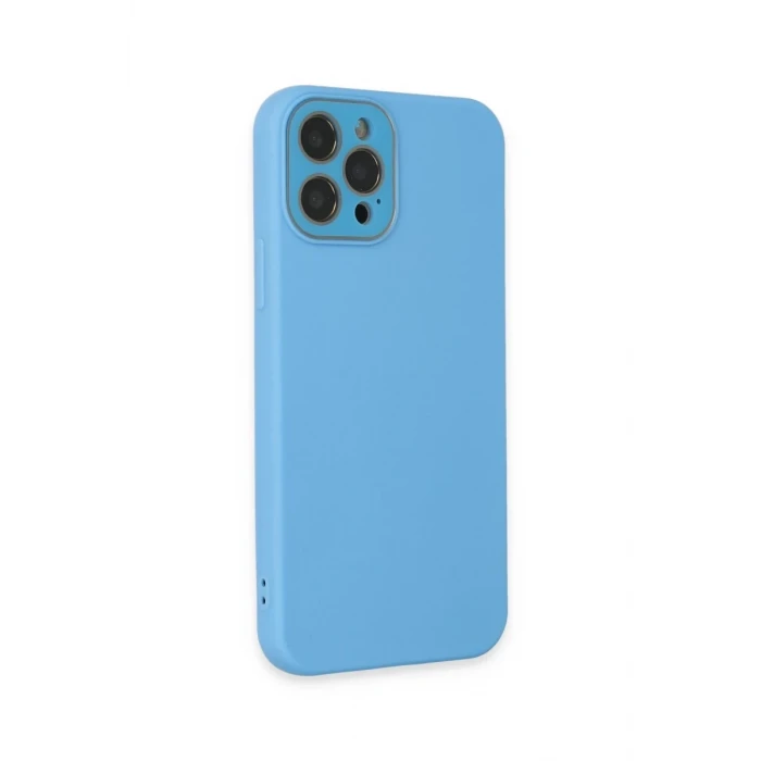 Newface Apple iPhone 12 Pro Kılıf Lansman Glass Kapak - Mavi
