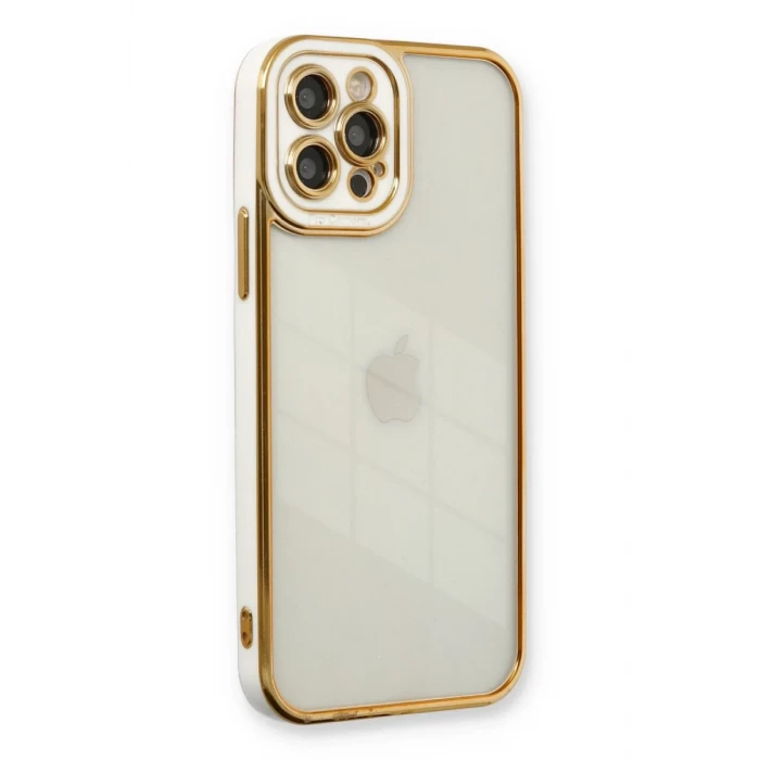 Newface Apple iPhone 12 Pro Kılıf Liva Lens Silikon - Beyaz