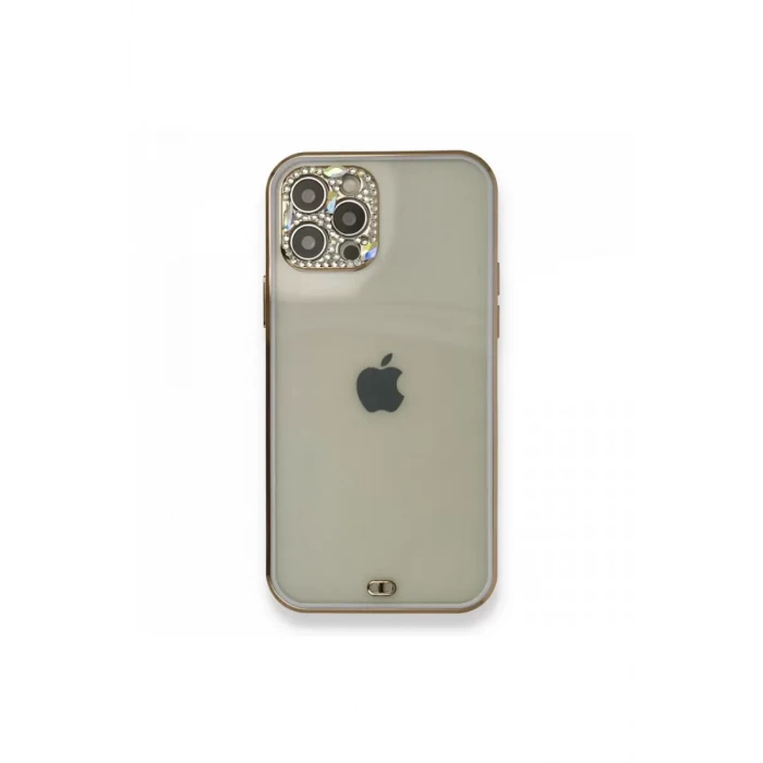 Newface Apple iPhone 12 Pro Kılıf Liva Taşlı Silikon - Mor