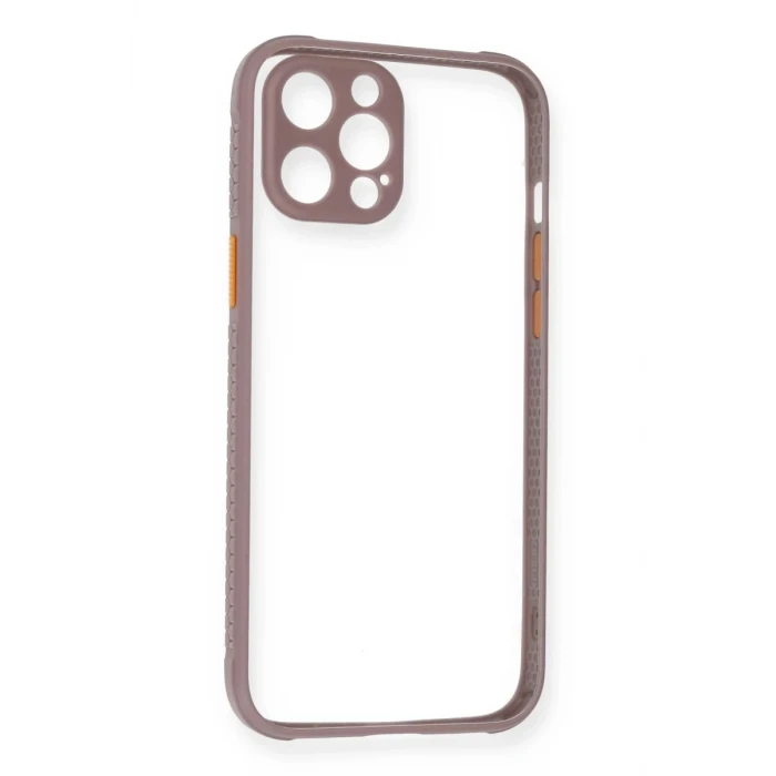 Newface Apple iPhone 12 Pro Kılıf Miami Şeffaf Silikon - Açık Mor