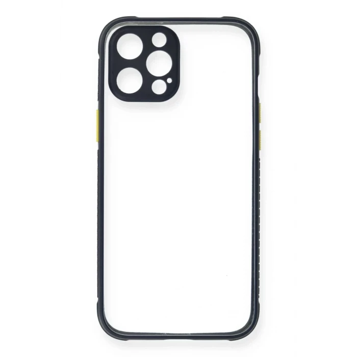 Newface Apple iPhone 12 Pro Kılıf Miami Şeffaf Silikon - Lacivert