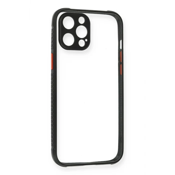 Newface Apple iPhone 12 Pro Kılıf Miami Şeffaf Silikon - Siyah