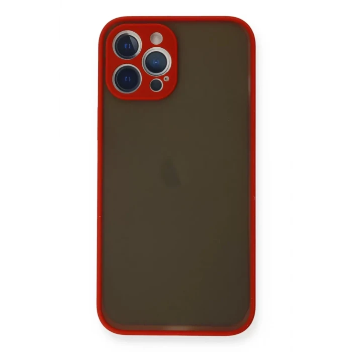 Newface Apple iPhone 12 Pro Kılıf Montreal Silikon Kapak - Kırmızı