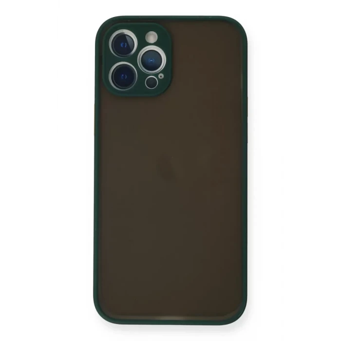 Newface Apple iPhone 12 Pro Kılıf Montreal Silikon Kapak - Yeşil
