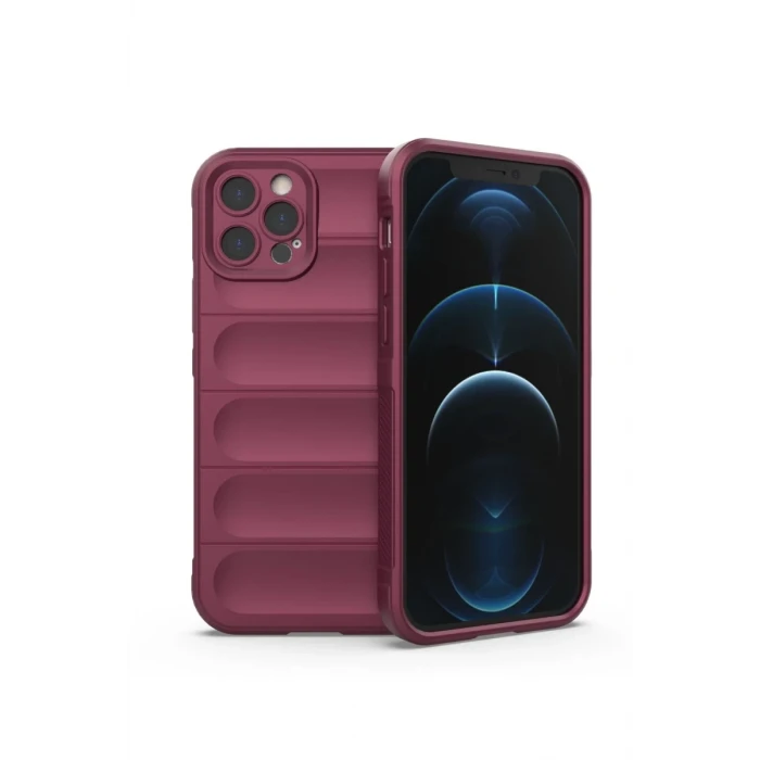 Newface Apple iPhone 12 Pro Kılıf Optimum Silikon - Bordo
