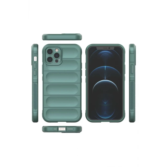 Newface Apple iPhone 12 Pro Kılıf Optimum Silikon - Koyu Yeşil
