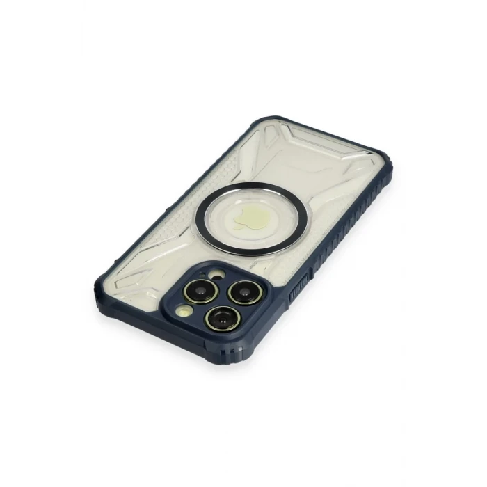 Newface Apple iPhone 12 Pro Kılıf Prag Magneticsafe Kapak - Lacivert
