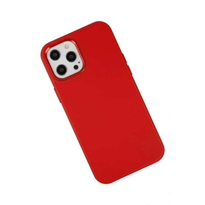 Newface Apple iPhone 12 Pro Max Kılıf Asya Deri Silikon - Kırmızı