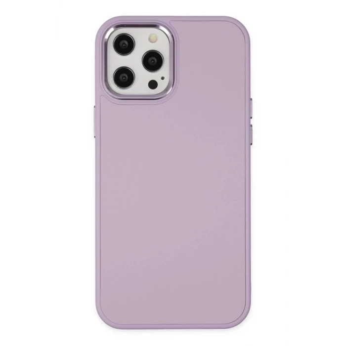 Newface Apple iPhone 12 Pro Max Kılıf Asya Deri Silikon - Lila