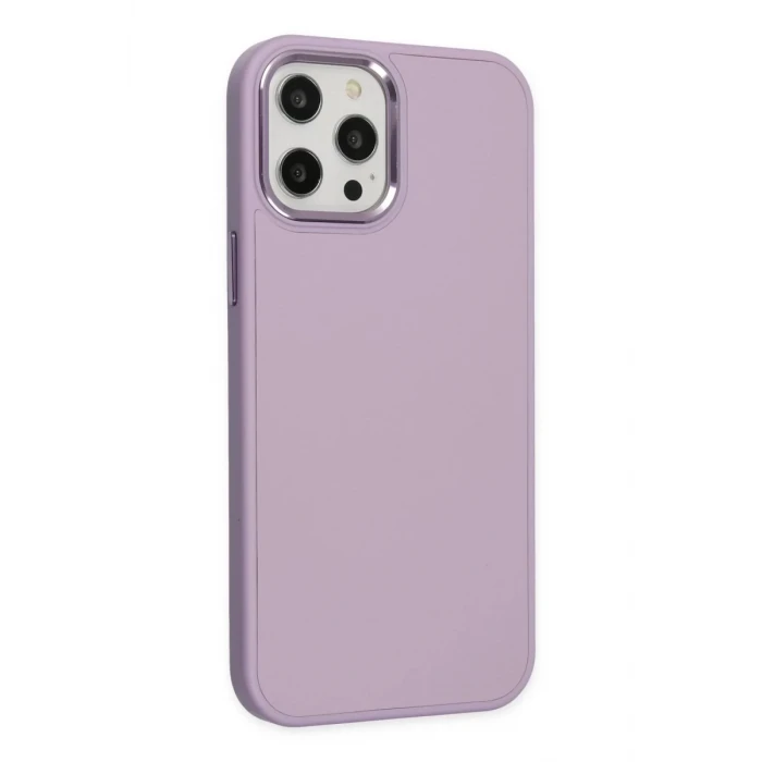Newface Apple iPhone 12 Pro Max Kılıf Asya Deri Silikon - Lila