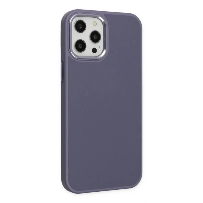 Newface Apple iPhone 12 Pro Max Kılıf Asya Deri Silikon - Mor