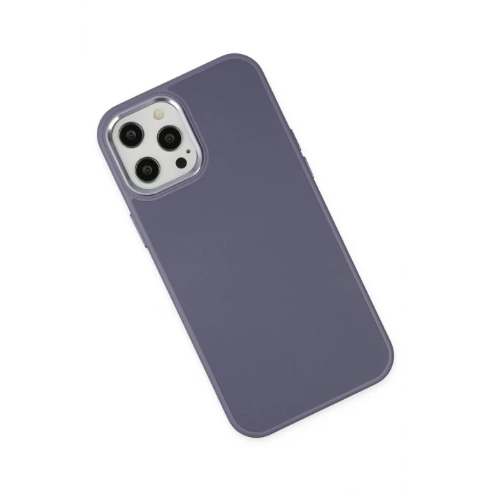 Newface Apple iPhone 12 Pro Max Kılıf Asya Deri Silikon - Mor