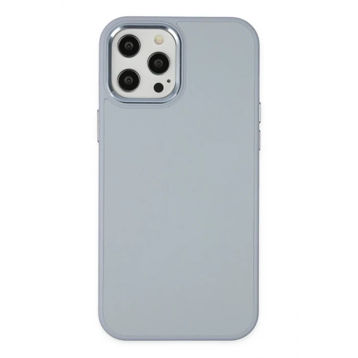 Newface Apple iPhone 12 Pro Max Kılıf Asya Deri Silikon - Sierra Blue