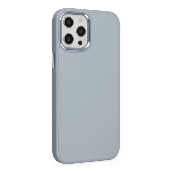 Newface Apple iPhone 12 Pro Max Kılıf Asya Deri Silikon - Sierra Blue