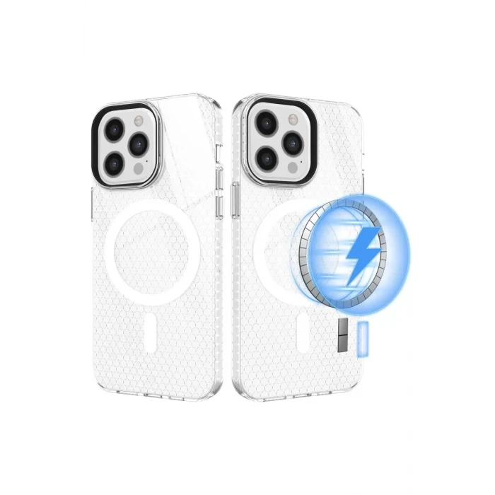 Newface Apple iPhone 12 Pro Max Kılıf Beta Magneticsafe Silikon - Şeffaf