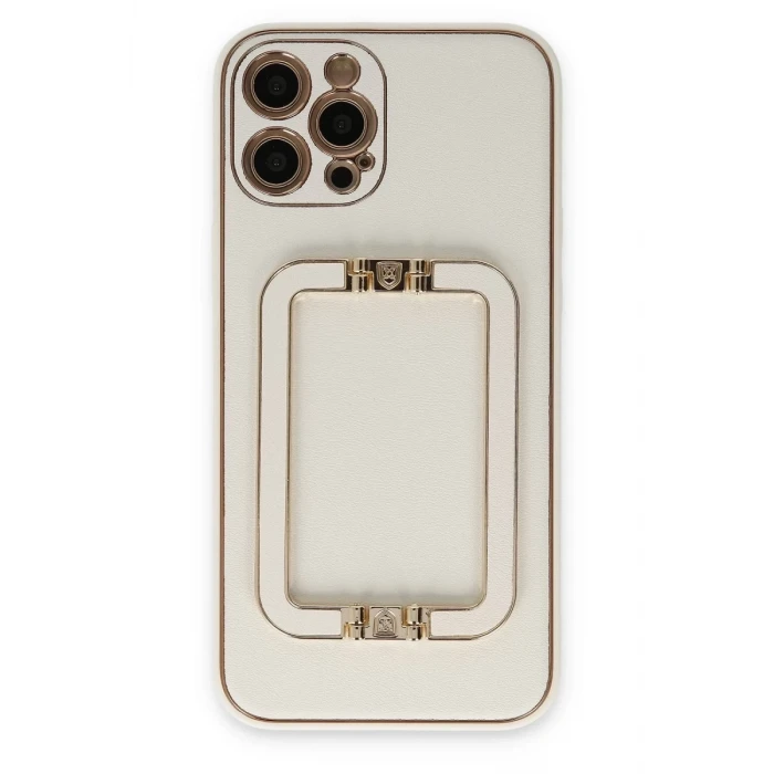 Newface Apple iPhone 12 Pro Max Kılıf Coco Elit Kapak - Beyaz