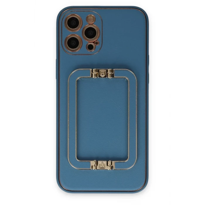 Newface Apple iPhone 12 Pro Max Kılıf Coco Elit Kapak - Mavi