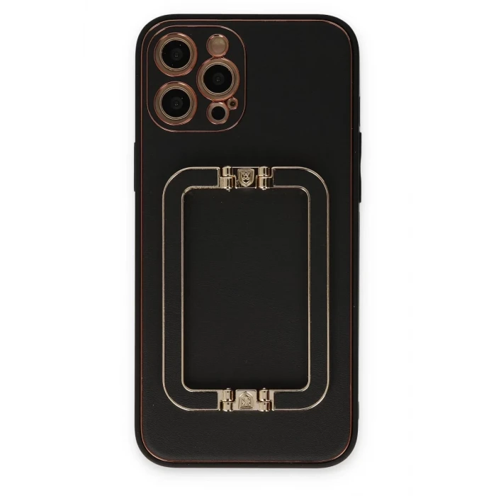 Newface Apple iPhone 12 Pro Max Kılıf Coco Elit Kapak - Siyah