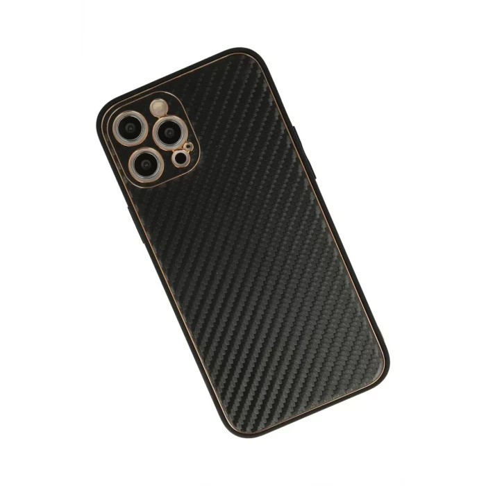 Newface Apple iPhone 12 Pro Max Kılıf Coco Karbon Silikon - Siyah