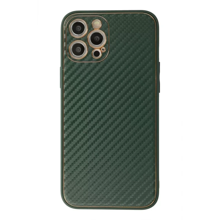 Newface Apple iPhone 12 Pro Max Kılıf Coco Karbon Silikon - Yeşil