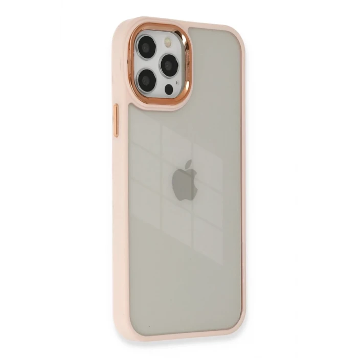 Newface Apple iPhone 12 Pro Max Kılıf Dora Kapak - Pudra