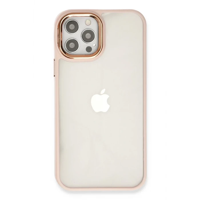 Newface Apple iPhone 12 Pro Max Kılıf Dora Kapak - Pudra
