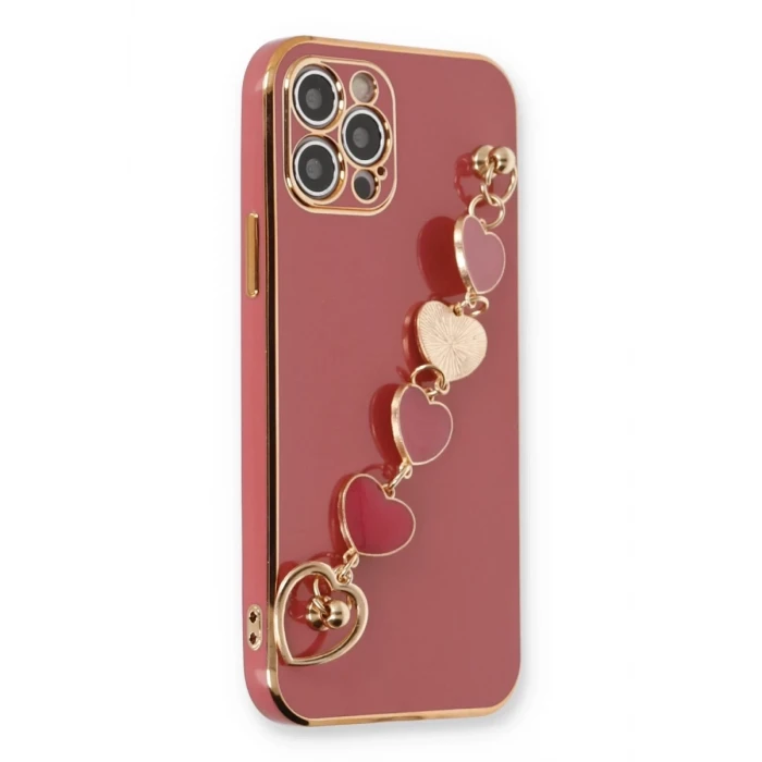 Newface Apple iPhone 12 Pro Max Kılıf Esila Silikon - Kırmızı