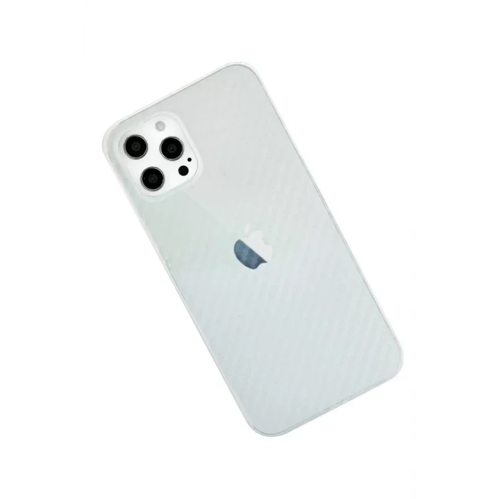 Newface Apple iPhone 12 Pro Max Kılıf Karbon PP Silikon - Şeffaf