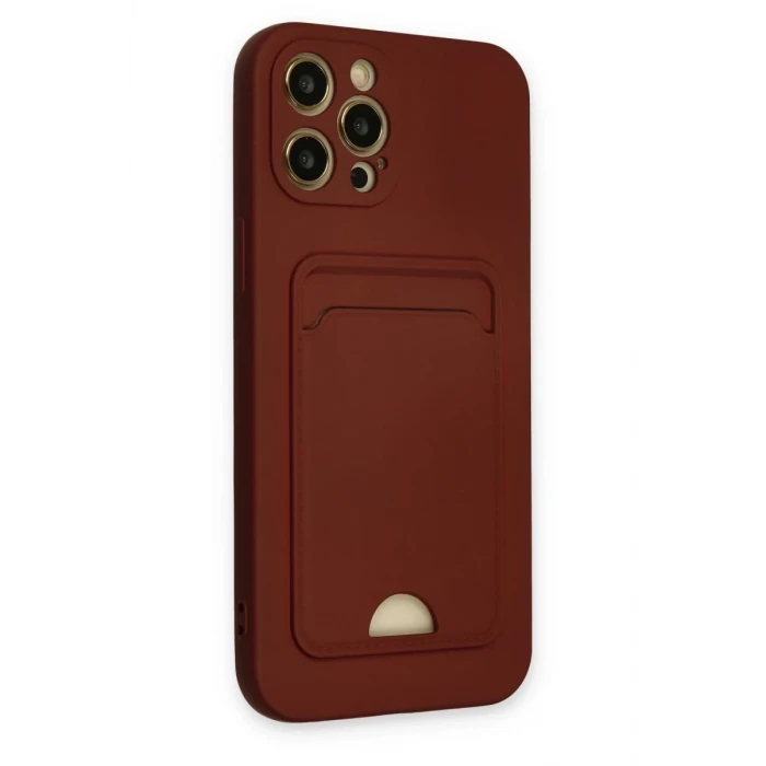 Newface Apple iPhone 12 Pro Max Kılıf Kelvin Kartvizitli Silikon - Bordo