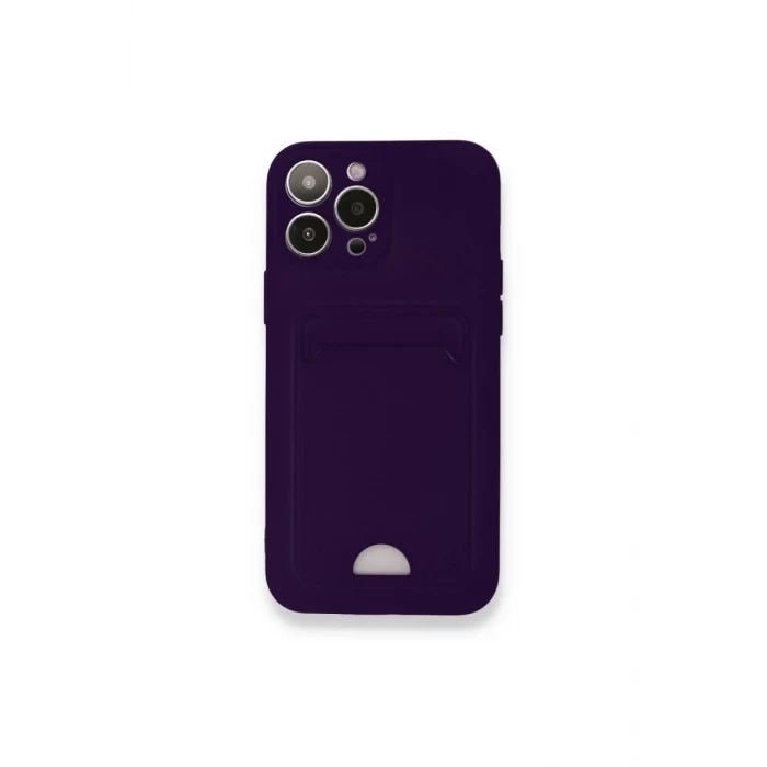 Newface Apple iPhone 12 Pro Max Kılıf Kelvin Kartvizitli Silikon - Derin Mor