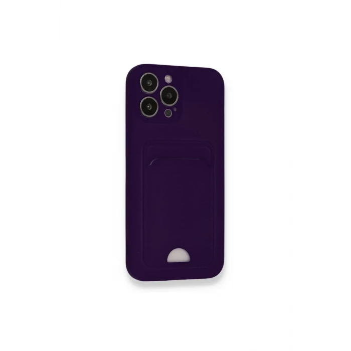 Newface Apple iPhone 12 Pro Max Kılıf Kelvin Kartvizitli Silikon - Derin Mor
