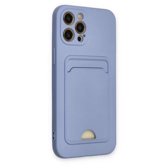 Newface Apple iPhone 12 Pro Max Kılıf Kelvin Kartvizitli Silikon - Lila