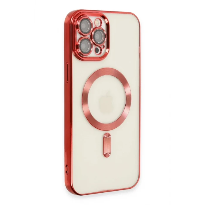 Newface Apple iPhone 12 Pro Max Kılıf Kross Magneticsafe Kapak - Kırmızı