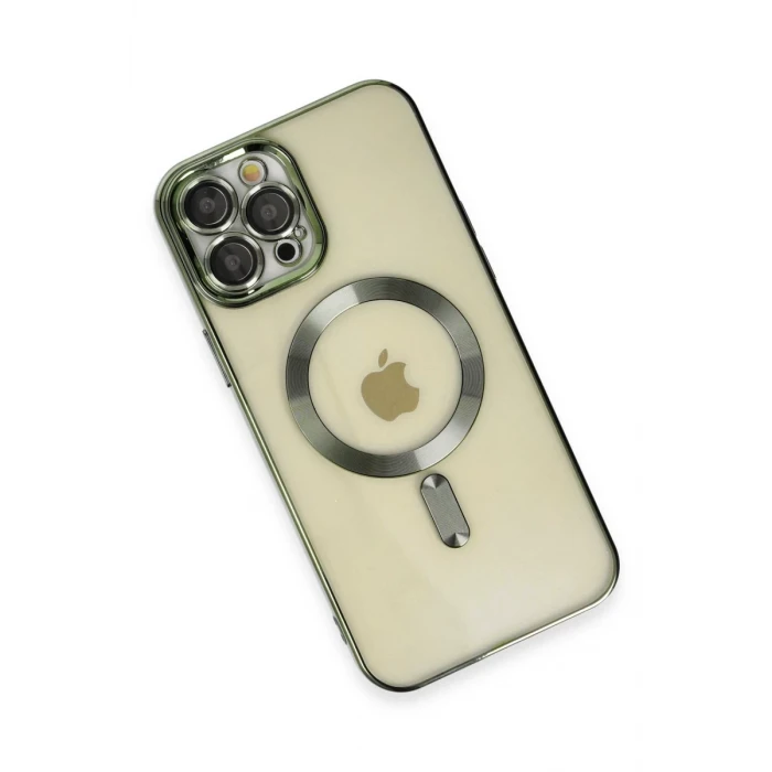 Newface Apple iPhone 12 Pro Max Kılıf Kross Magneticsafe Kapak - Koyu Yeşil