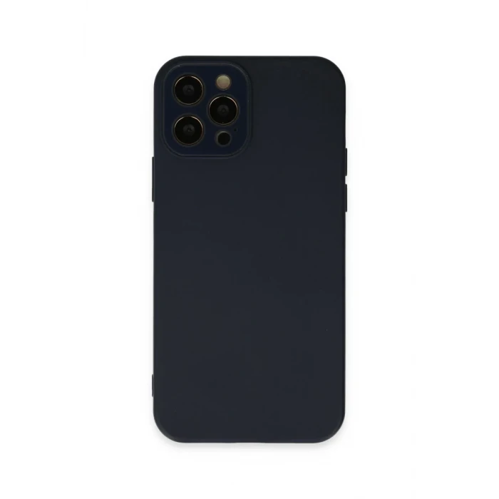 Newface Apple iPhone 12 Pro Max Kılıf Lansman Glass Kapak - Lacivert