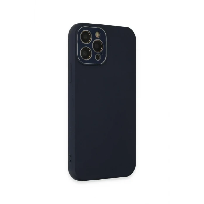 Newface Apple iPhone 12 Pro Max Kılıf Lansman Glass Kapak - Lacivert