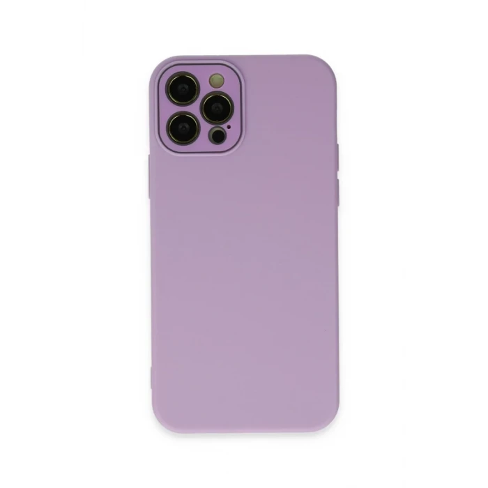 Newface Apple iPhone 12 Pro Max Kılıf Lansman Glass Kapak - Lila