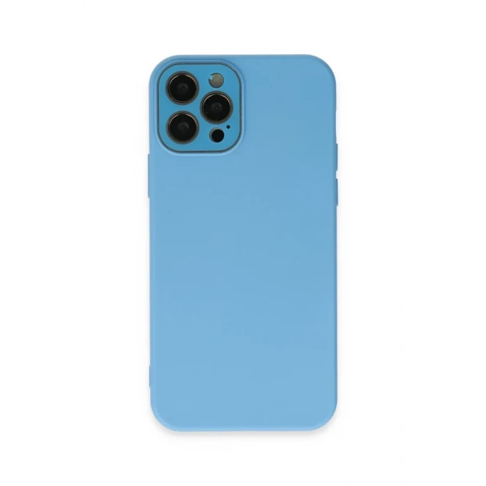 Newface Apple iPhone 12 Pro Max Kılıf Lansman Glass Kapak - Mavi